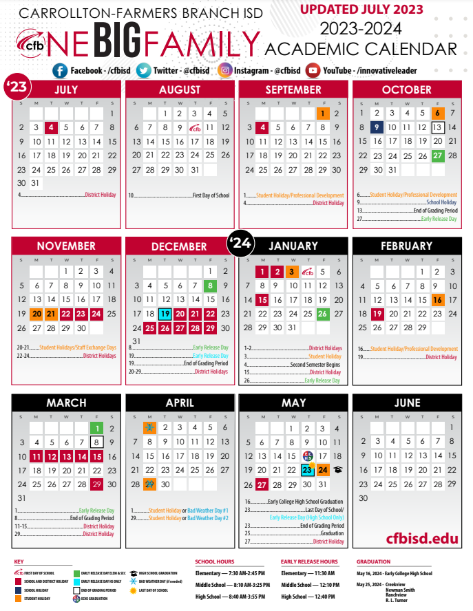 23/24 CFBISD school calendar 23/24 CFBISD school calendar